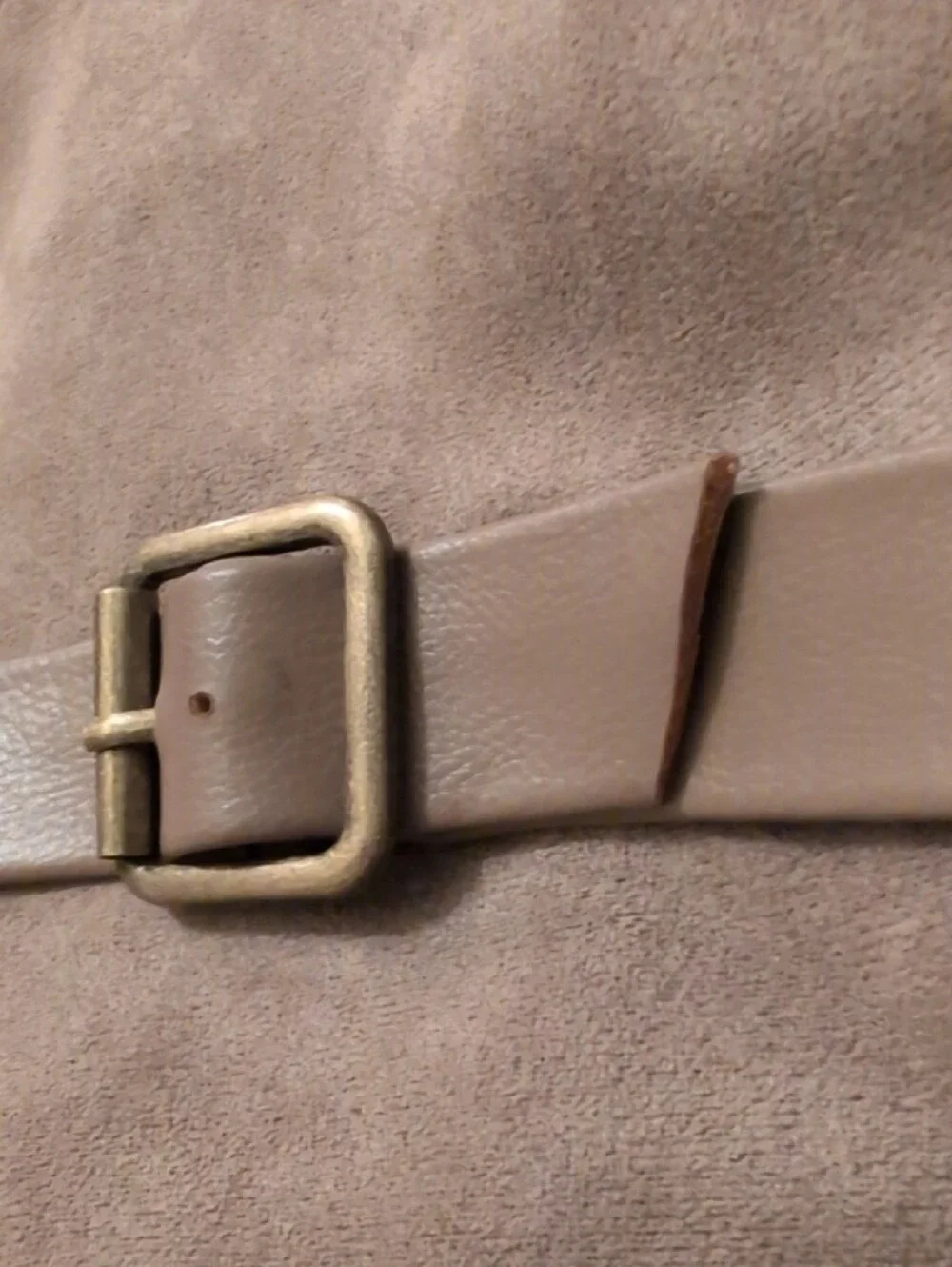 Kids Taupe Knee-High Suede & Leather Buckle Boots - Size 1